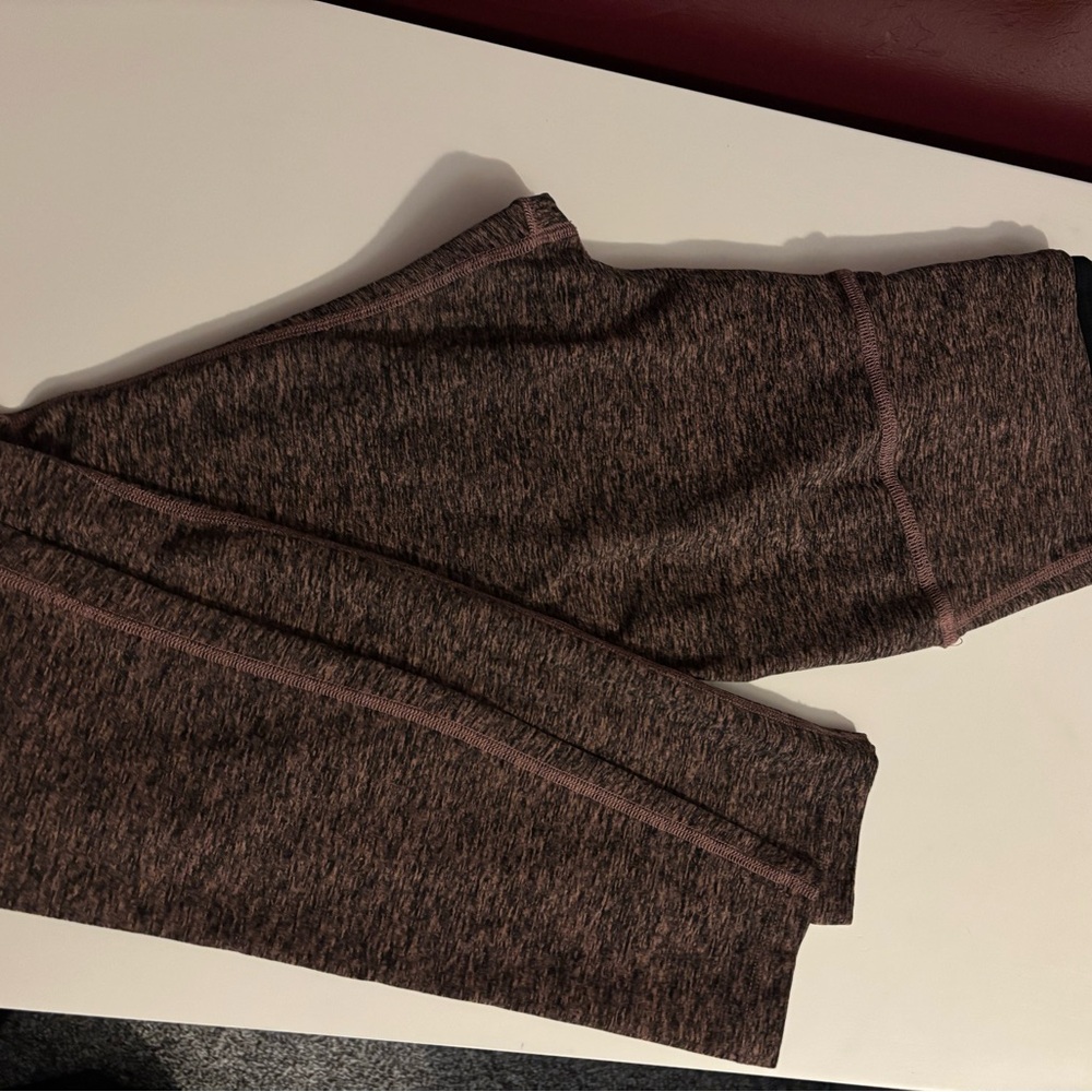 Beyond Yoga Kids Heathered Brown Leggings